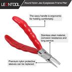 6 Inches Half Round Pliers Nylon Jaw Eyeglasses Frame Pliers Eyeglasses Repairing Plier Adjusting Eyeglass Arms Frame Pliers Optical Hand Tool with Screwdriver and Glasses Cloth - style: Half Round Plier