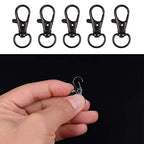 70PCS Swivel Snap Hooks with Key Rings, Metal Lobster Claw Clasp, Keychain Rings for Crafts(Gun Black, 1.25inch(32mm) - color: gun black, size: 32mm