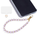 Marble Beaded Phone Wrist Strap,Detachable Phone Bracelet Strap with Tether Tab,Hands-Free Wristlet Strap (Purple Cat's Eye) - color: Purple Cat's Eye