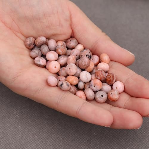 BONNY BOXX 1 Strand Natural 5 * 8mm Pink Zebra Jasper Rondelle Beads, Natural Abacus Disk Stone Beads Loose Spacer Gemstone for DIY Bracelet Necklace Jewelry Making - color: Pink Zebra Jasper, size: 5*8MM
