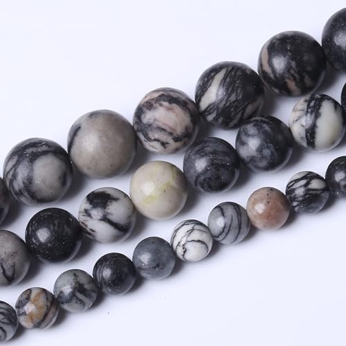 Black Clathrite Stone Beads for Jewelry Making DIY Bracelet Necklace Jewelry Making 1 Strand 15.5inch 60PCS 6MM - color: Black Clathrite, size: 6MM