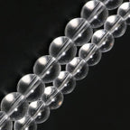 45pcs Clear Quartz Stone Beads，8mm Healing Power Natural Stone Round Loose Beads for Jewelry Making Earring Necklace DIY Crafts - color: Smooth Clear Quartz Stone, size: 8mm 45beads