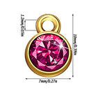 BetterJonny 120 Pieces Crystal Birthstone Charms Beads, 12 Colors Round Crystal Charm with Rings Handmade Jewelry Pendants for Jewelry Necklace Bracelet Earring Making - color: （#A）Gold Round