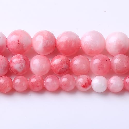 Round Loose Beads Natural Gem Beads Crystal Energy Stone Beads for Jewelry Making 15" (Pink Persian Jade, 8MM) - color: Pink Persian Jade, size: 8mm