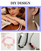 8mm Glass Beads 46PCS Glass Beads for Jewelry Making Charm Round Loose Bead for Bracelet Making Kit (White Jade) - color: White Jade