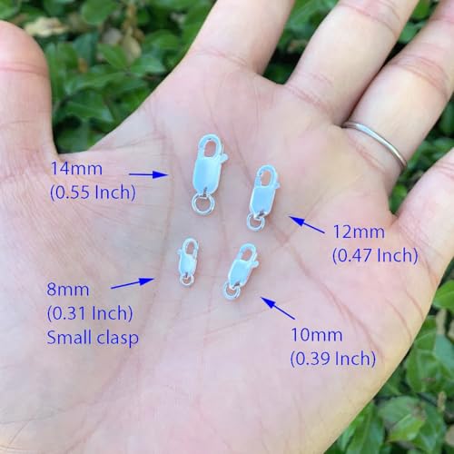 5pcs Adabele Authentic Sterling Silver 8mm (0.31 Inch) Small Italian Rectangle Lobster Trigger Clasps Open Jump Ring Hypoallergenic Nickel Free for DIY Jewelry Making SS25-AA - color: Sterling Silver, size: 8mm (0.31") Small - 5pcs