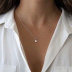 Mothers Day Gifts - Dainty Silver Gold Necklaces for Women Cute Station Choker Simulated Diamond Necklace Simple Layering CZ Necklace Trendy Jewelry Gifts - color: Silver, style: Square