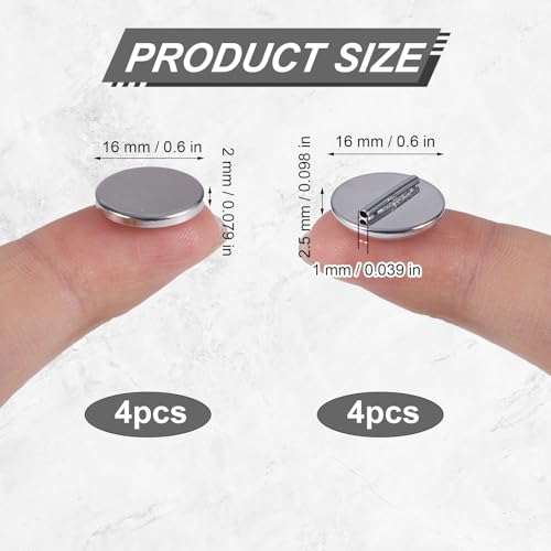 4 Pairs Mini Magnetic Pin Brooch Converters, Magnetic Clasps for Clothing Metal Pin Backs Almost Invisible Magnet Pin Converter for Hijab Scarf Shawls Thin Fabric