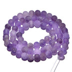 AD Beads Beautiful Natural Matte Gemstone Round Spacer Loose Beads 4-12mm (6mm, 15 Matte Amethyst) - color: 15 Matte Amethyst, size: 6mm