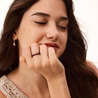 NLIEO Natural Gemstone Stretch Beaded Rings for Women Stackable Dainty Elastic Crystal Rings Jewelry - style: Almandite Garnet