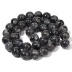 35pcs 10mm Natural Stone Beads Black Larvikite Beads Energy Crystal Healing Power Gemstone for Jewelry Making, DIY Bracelet Necklace - color: Black Larvikite, size: 10mm