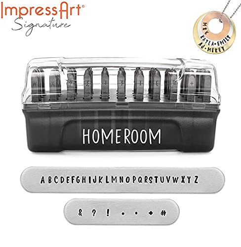 ImpressArt - Signature Homeroom Metal Stamp Set, Letters Uppercase & Numbers Bundle