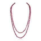 Bead Strand Versatile 60" Long Wrap Necklace - Handmade Knotted Multi Layer Sparkly Crystal, Semi Precious Natural Stone, Lava, Glass Faux Pearl - color: Natural Stone Bead - Imperial Jasper Purple