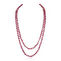 Bead Strand Versatile 60" Long Wrap Necklace - Handmade Knotted Multi Layer Sparkly Crystal, Semi Precious Natural Stone, Lava, Glass Faux Pearl - color: Natural Stone Bead - Imperial Jasper Purple