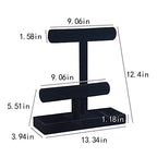 Coward 2 Tier Necklace Bracelet Holder Organizer With ring Tray, Multi-use Jewelry Display Stand For Necklace Bracelet Bangle Watch Scrunchie (Black/no Lid) - color: Black Velvet
