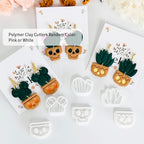 Xaekicr Halloween Cactus Polymer Clay Cutters – 6Pcs Skull Plant Clay Earring Cutters for DIY Halloween Jewelry – Cute Clay Tools for Polymer Clay Crafts - color: T color