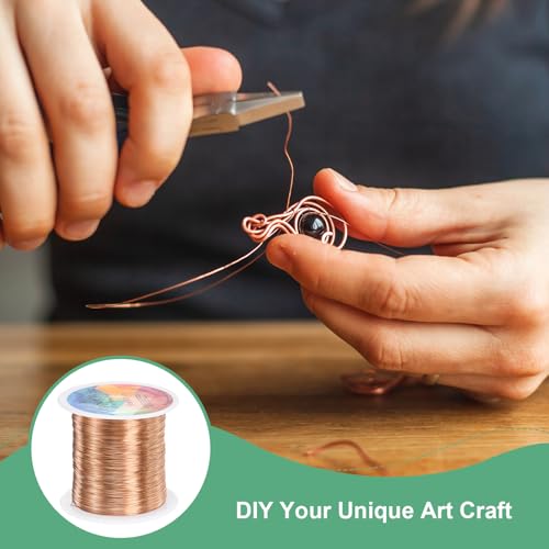 M METERXITY 0.3mm Jewelry Wire, 28 Gauge 328FT Craft Wire Copper Beading Wire for Jewelry Making/Planting/Weaving/DIY Crafting, Soft Metal Wires [100M, Copper Tone] - color: Copper Tone, size: 0.3mm 28 Gauge