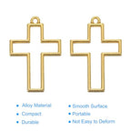 PATIKIL Alloy Open Back Bezel Pendants, Cross Shape Hollow Resin Pendant Frame for DIY Crafts Earrings Necklace Bracelet Making - color: Gold Tone