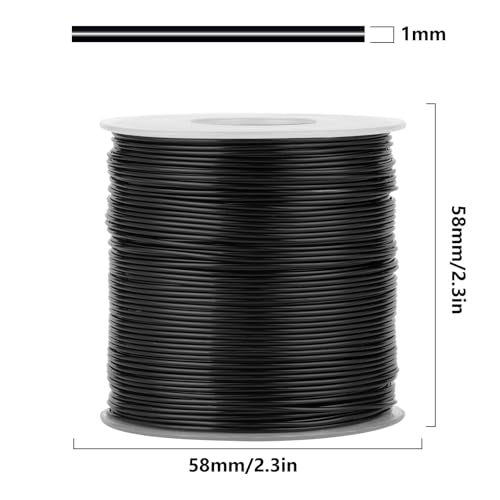 328 Feet Aluminum Craft Wire, 18 Gauge Black Bendable Soft Metal Aluminum Wire Roll Bulk for DIY Crafts Sculpting Jewelry Making - color: Black, size: 18 Gauge