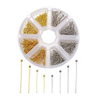 Craftdady 700Pcs Brass Ball Head Pins 16mm 20mm 25mm 30mm Mixed Colors Wire Headpins for Jewelry Making - color: Platinum & Golden