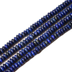 2x4mm 150pcs Natural Blue Lapis Lazuli Rondelle Stone Beads Semi-Precious Disk Loose Gemstones Bead for DIY Jewelry Making - color: Blue Lapis Lazuli