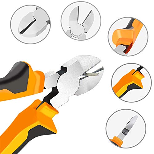 BOENFU Wire Cutter for Artificial Flowers and Crafts, 6 inch Side Cutters Chicken Wire Cutters Heavy Duty Diagonal Cutting Pliers Wire Clippers, Orange - color: 6 Inches - Orange Handle - Diagonal Cutters