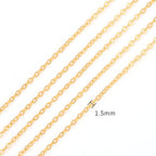 BEADIA 18K Gold Plated O Chains 1.5mm 2 Meters for Jewelry Making Findings - color: O Chain, size: 1.5mm