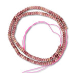 160pcs 4x2mm Natural Rhodochrosite Disk Rondelle Spacer Semi Precious Gemstone Loose Stone Beads for Jewelry Making 15 Inch - color: Rhodochrosite
