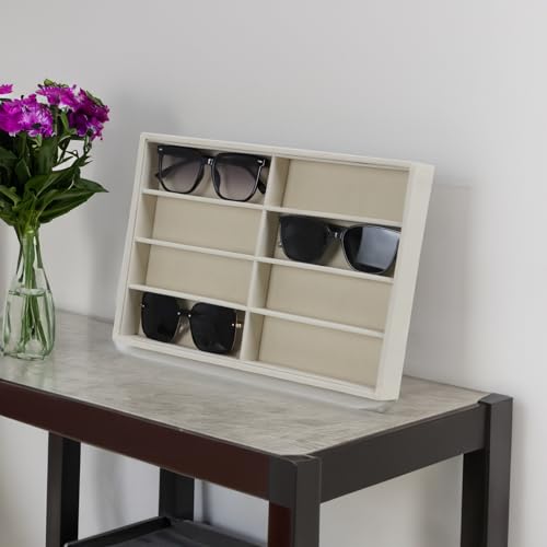 Large Velvet Sunglasses Storage Organizers Jewelry Organizer, Velvet Jewelry Organizer, Large Jewelry Drawer Organizer Tray, Eyeglass Organizer Earring Holder Ring Display (Sunglass Tray) - size: Sunglass Tray