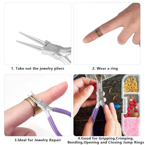 Round Nose Pliers, Wire Jewelry Making Tools,Jewelry Pliers Jewelry Making Tools for Crafts - color: Purple-round Nose Pliers