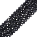 6mm Black Tourmaline Faceted Gemstone Round Loose Beads Strand 15.5-16" DIY Jewelry Making - color: Black Tourmaline
