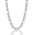 Monily Figaro Chain Necklace Stainless Steel 24K Gold Plated Chains for Men Women Jewelry Gift - color: stainless steel, size: 18 Inches