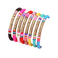 KIFEDSLJ Surfer Clay Bead Bracelets Elastic Colorful Polymer Beaded Stackable Stretch Bracelet Bohemia Aesthetic Summer Beach Jewelry for Women - color: 8pcs