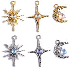 stino 48/56 Pieces Jewelry Celestial Charms Set, Silver & Gold Plated Moon Star Sun Pendants, DIY Jewelry Making Accessories - style: Baroque
