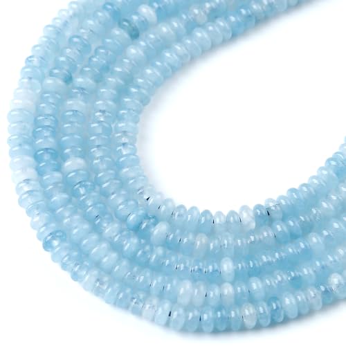 2x4MM 150PCS Aquamarine Jade Tube Rondelle Abacus Disk Spacer Loose Beads for Jewelry Making - color: Aquamarine Jade, size: 2x4mm abacus-shaped