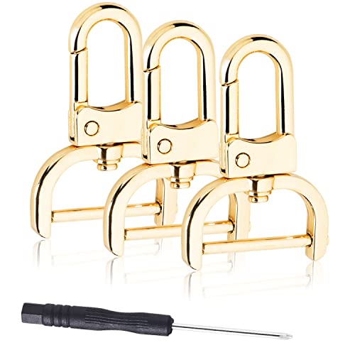 6 Pack 1 Inch Detachable Snap Hook Swivel Clasp, Metal Lobster Claw Clips Clasp with Screwdriver for Replacement Purse Keychain Hardware, Keyring Clip, Pets Collar Accessories (Gold) - color: 1 Inch Gold 6pcs, size: 1Inch Width