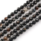 180pcs 2mm Natural Black Striped Agate Gemstone Beads Faceted Round Loose Stone Beads for Jewelry Making - color: Black Striped Agate, size: 1.9-2.4mm