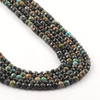 180pcs 2mm Natural African Turquoise Gemstone Beads Faceted Round Loose Stone Beads for Jewelry Making - color: African Turquoise, size: 1.9-2.4mm