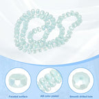 PATIKIL 75 Pcs 8mm OD 5mm Thick Crystal Glass Beads, Rondelle Crystal Beads Faceted Cut Gemstone Strand with Spacer Beads for Craft, Bracelet, Necklace, Light Lake Blue - color: Light Lake Blue