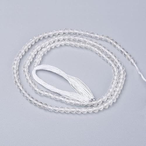 LiQunSweet 100 Pcs 3mm Natural Quartz Crystal Beads Strands Faceted Round Clear Loose Crystal Gemstone Bead Spacer for DIY Bracelet Necklace Materials - color: Natural Quartz Crystal Beads_3mm