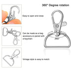 Swivel Snap Hook, 35 PCS Silver Lanyard Clips, Metal Lobster Claw Clasps Keychain Hook with 3/4 INCH D Ring for Macrame Keychain Swivel Clips for Making Key Fobs - color: Silver