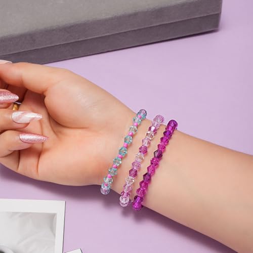 YITOHOP Bicone Glass Beads,1500pcs 48 Colors 6mm Sparkly Crystal Beads, Faceted Bracelet Beads Loose Craft Bead for Friendship Bracelet Necklace Earring Jewelry Making - size: 6mm