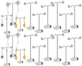 Macarrie 18 Pcs Metal Earring Holder T Bar Earring Display Stand Organizer Countertop Hanger Hanging Jewelry Towers with Acrylic Base(Clear) - color: Clear