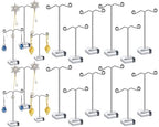 Macarrie 18 Pcs Metal Earring Holder T Bar Earring Display Stand Organizer Countertop Hanger Hanging Jewelry Towers with Acrylic Base(Clear) - color: Clear
