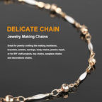 KYUNHOO 4 Meters Satellite Beaded Chain for Jewelry Making White Oil Drip Chain Link Gold Plated Brass Chain Spool for Women Making Jewelry Crafting Finding Supplies - color: Stick White