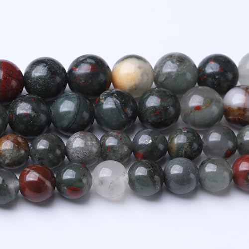 African Bloodstone Stone Beads for Jewelry Making DIY Bracelet Necklace Jewelry Making 1 Strand 15.5inch 90PCS 4MM - color: African Bloodstone Stone, size: 4MM
