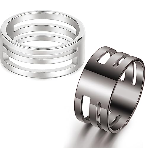 Hicarer 2 Pieces Jump Ring Opening Tools Opening Stainless Steel Jump Split Ring Opener Circle Tool for Jewelry Makers Craft Projects Supplies(Silver, Black) - color: Silver, Black