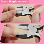 Flat Nose Pliers for Jewelry Making with 2 Replacement Tips, 5 Inch Soft Jaw Pliers with Consistent Grip, Wire Straightener for Beading, Looping, Gripping, Shaping - style: Flat Soft Jaw Pliers