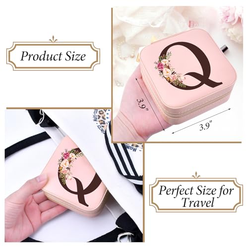 Inngeroo Mothers Day Mom Gifts from Daughter Son, Travel Jewelry Case Box Organizer Personalized Gifts for Mom Wife Women Daughter Friends Sister Grandma Aunt - style: Q