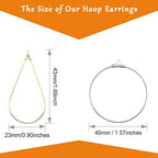 80pcs Beading Hoop Earrings for Jewelry Making,Round Beading Hoops Earrings Bulk Triangle Teardrop Earring with Hoop for DIY Craft Earring Making - color: Gold K and White K 1